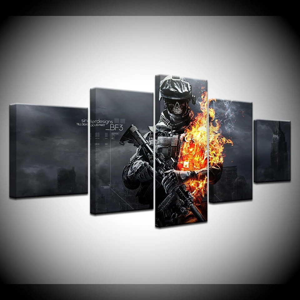 Игровой постер Battlefield 3 5 шт. HD обои Художественная печать на холсте современный