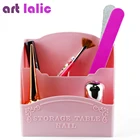 1 шт. хранение для принадлежностей для дизайна ногтей коробка 3 номера розовый Контейнер Чехол Организатор лак для ногтей кисти для макияжа Дисплей Демонстрационный стеллаж для ногтей Инструменты