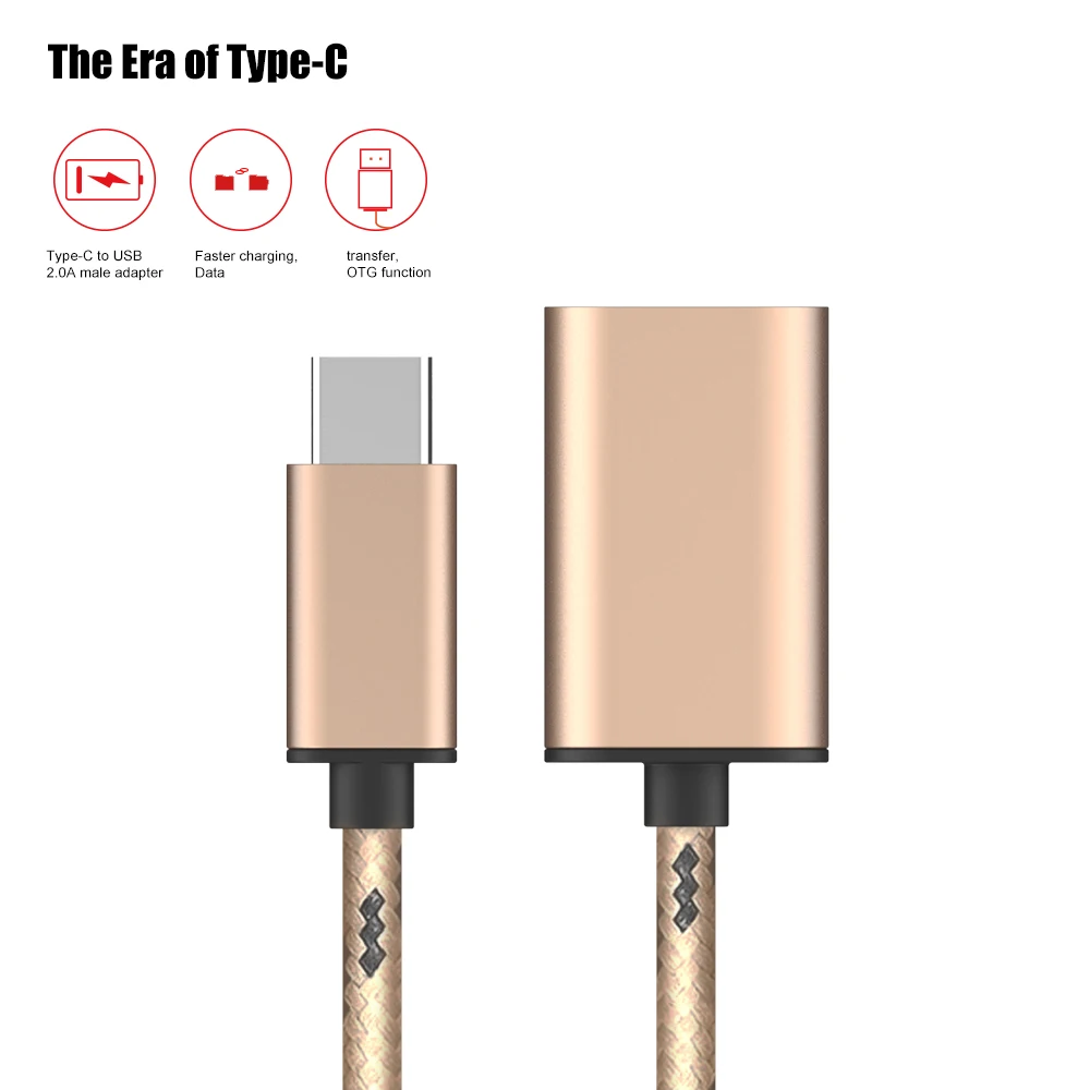 Кабель адаптер Type C OTG для Redmi Note 8 Pro 7 18 см разъем Samsung S10 S9 S8 USB 2 0 адаптер|Переходники