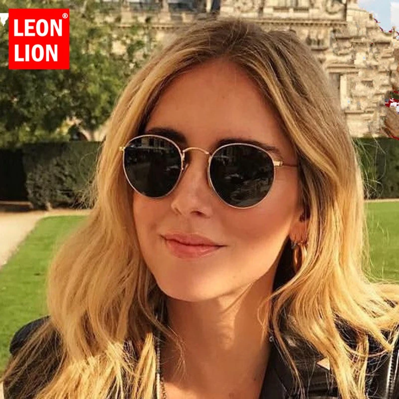 LeonLion, круглые женские солнцезащитные очки,, высокое качество, зеркальные Винтажные Солнцезащитные очки, женские очки, фирменный дизайн, Oculos De Sol Feminino