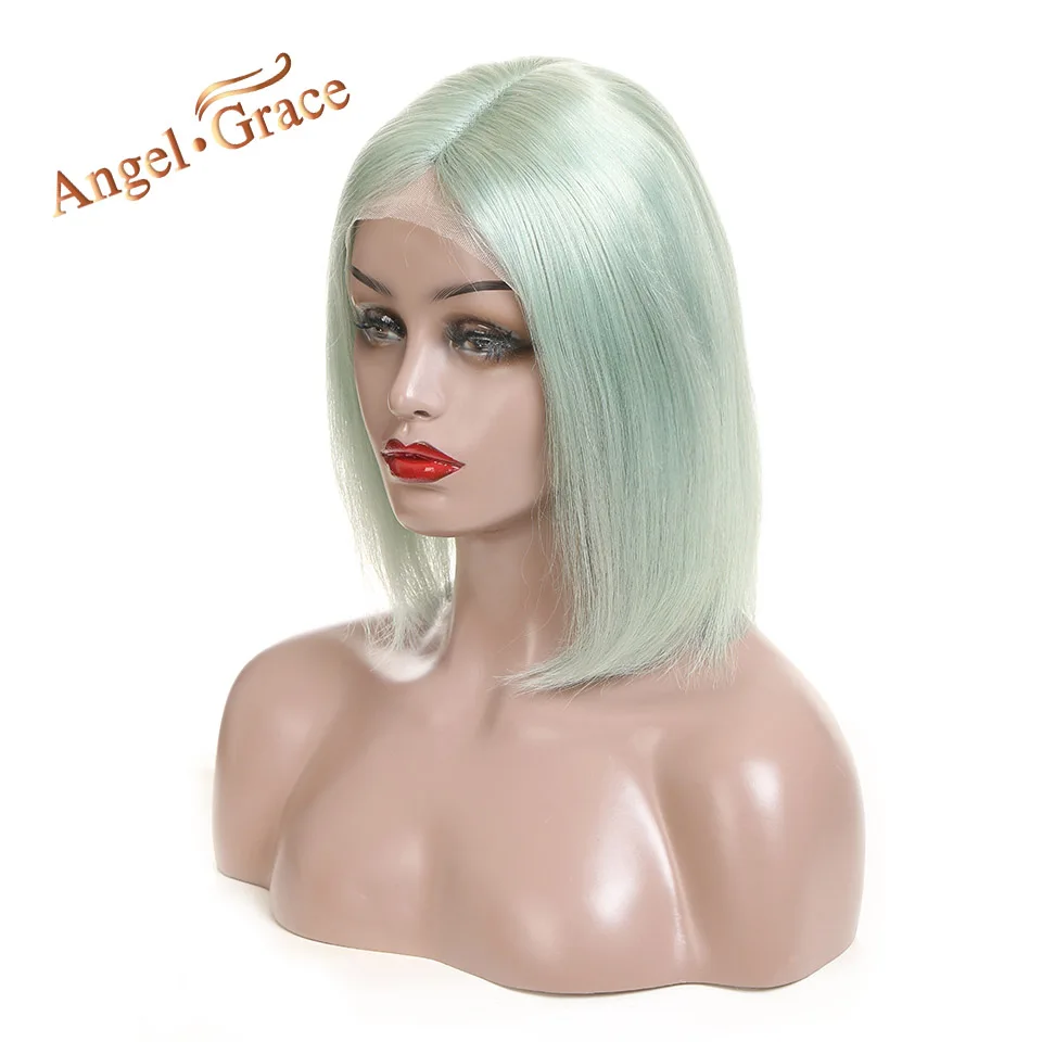 Color As Photo Angel Grace Hair красочный короткий парик-Боб перуанские прямые волосы прямые кружевные передние человеческие волосы парики для женщин боб парики на кружеве - Цвет волос: Color As Photo