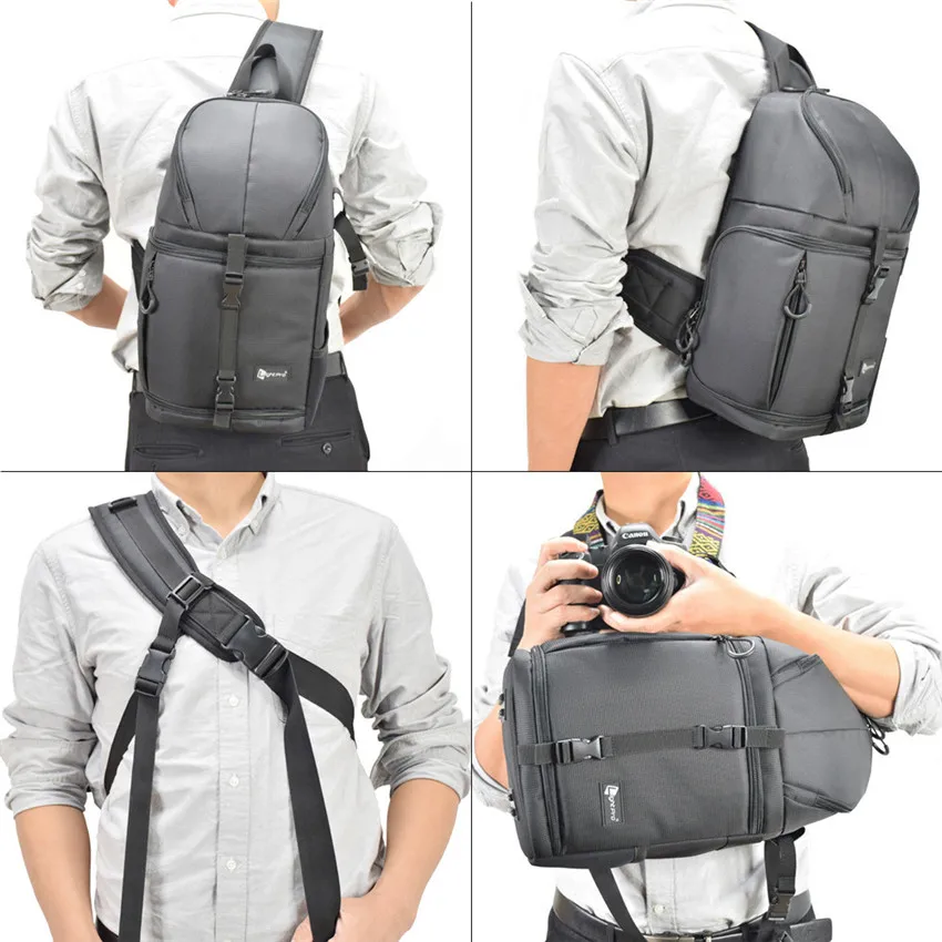 

Photo Camera Sling Bag Shoulder Cross Digital Case Waterproof w/ Rain Cover DSLR Soft Men Women Bag for Canon Nikon Sony SLR