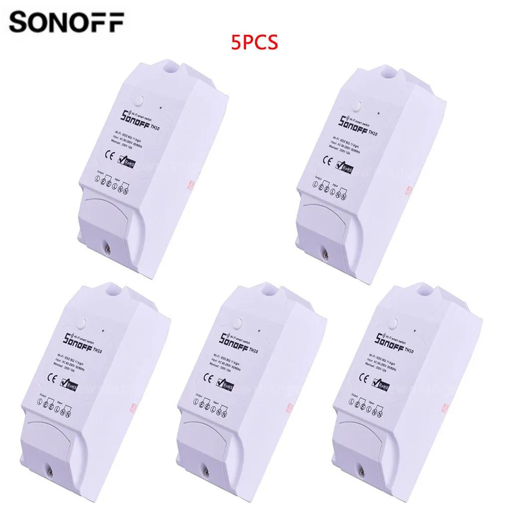 5 шт. Sonoff TH16 TH10 WiFi умный переключатель AM2301 датчик температуры и влажности DS1820