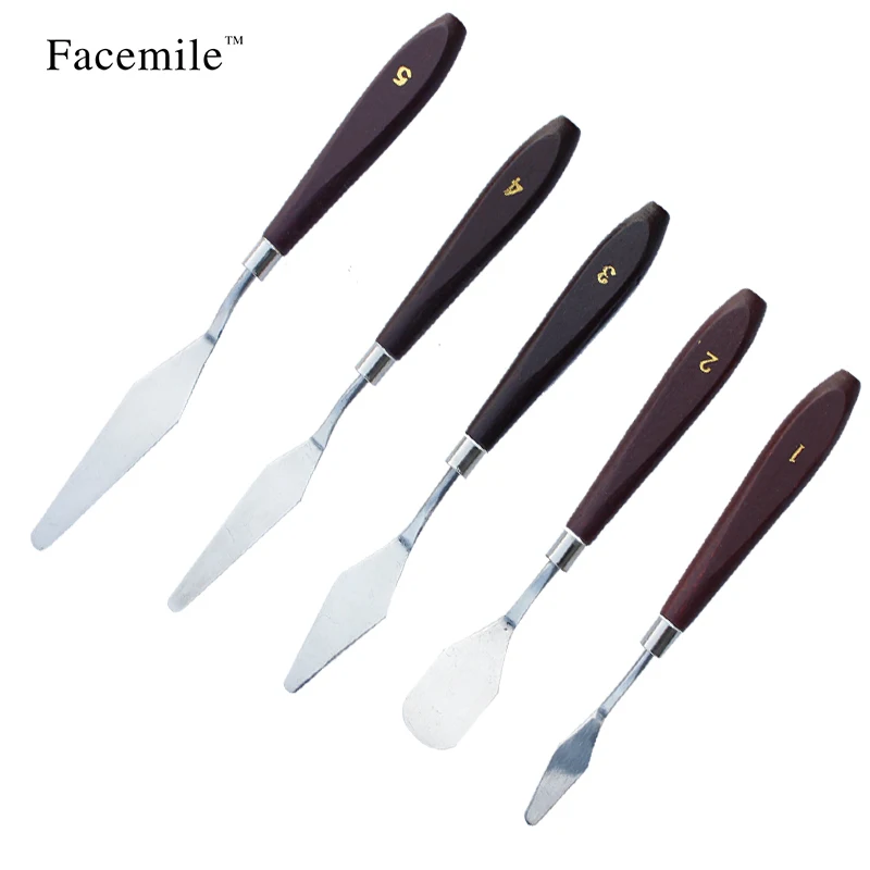 Набор Ножи шпатели из нержавеющей стали скребок для палитры 5 шт.|spatula knife|knife