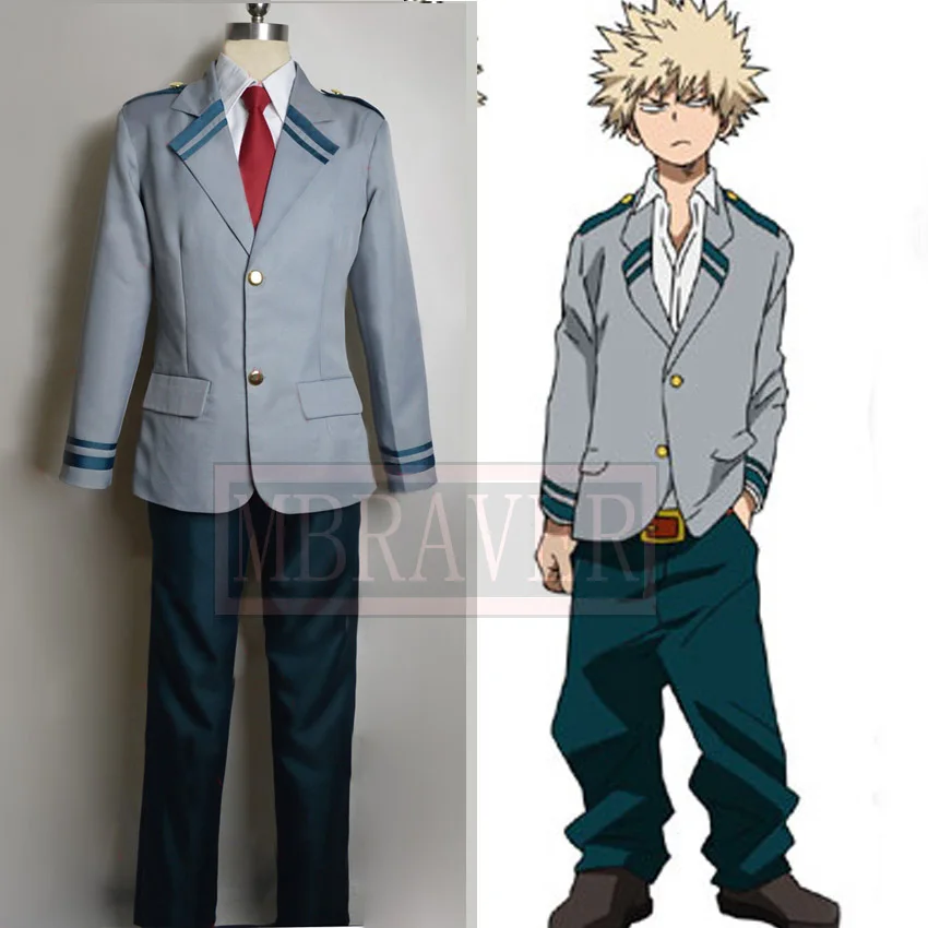 JP Аниме Boku no Hero моя геройская Академия Midoriya Izuku Bakugou Katsuki серая школьная форма