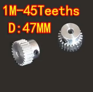 2pcs 1M-45T Metal Aluminum Alloy Precision Small Motor Spur Gear-Hole D:6mm | Обустройство дома