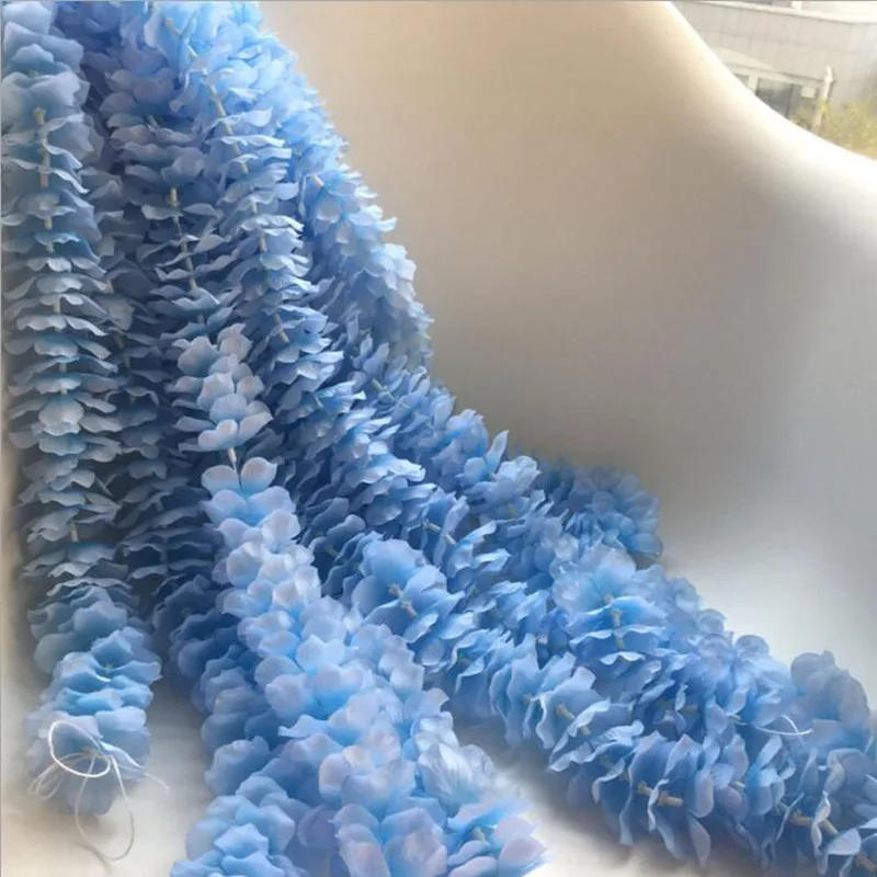 Koop 100 Stks/partij Elegante Witte Orchidee Wisteria Wijnstokken Elke Strip 79 Inches Zijde Kunstbloem Kransen Voor Weding Decoratie