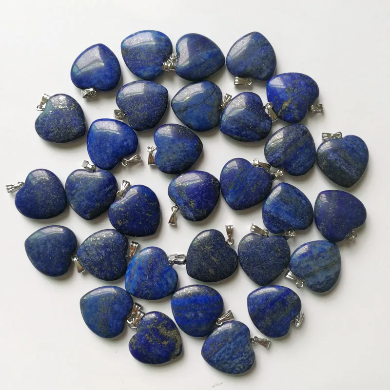 Модные подвески из натурального камня с лазуритом в форме сердца для