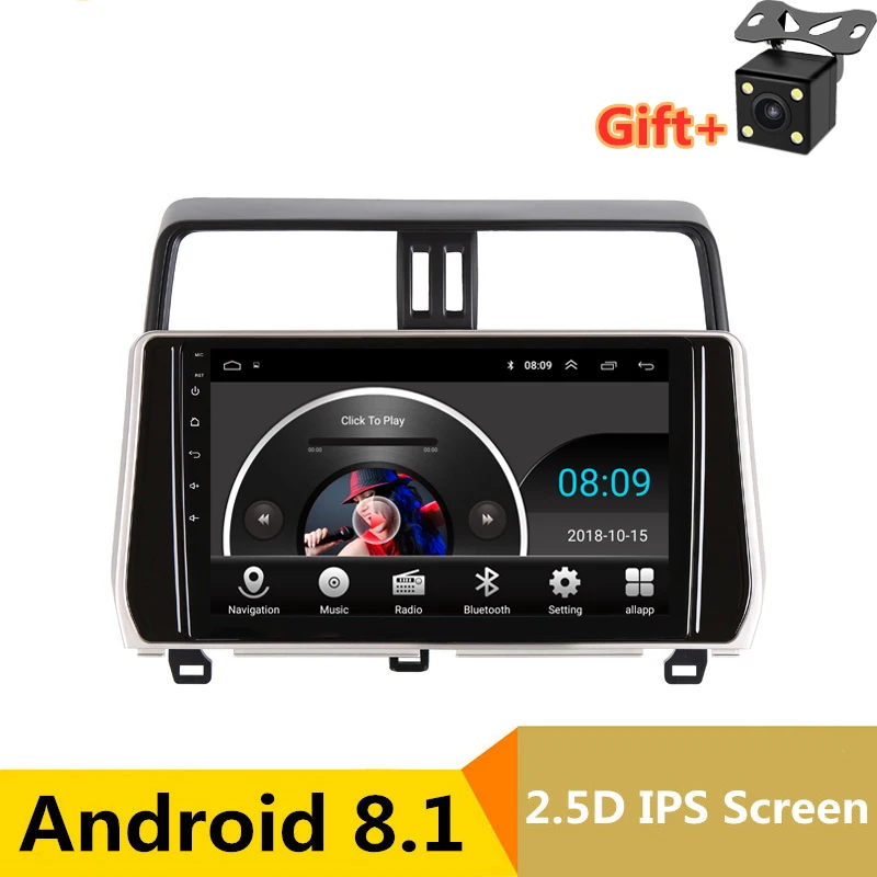 10 &quot2.5D IPS Android 8 1 автомобильный DVD мультимедийный плеер GPS для Toyota Prado 120 150 2018