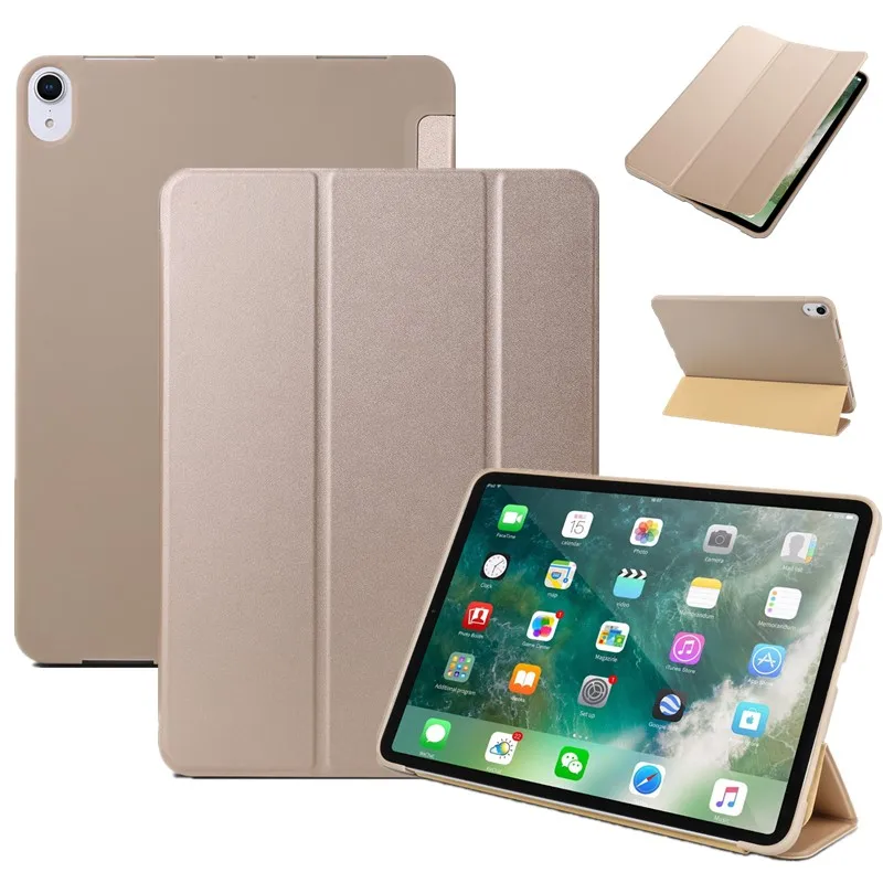 Чехол для ipad pro 11 дюймов 2018 кожаный 3 сложения ультра тонкий мягкий ТПУ чехол Умный