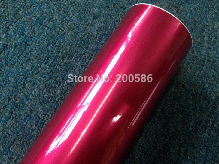 Глянцевая розовая красная виниловая обертка металлик пленка с воздушным релизом