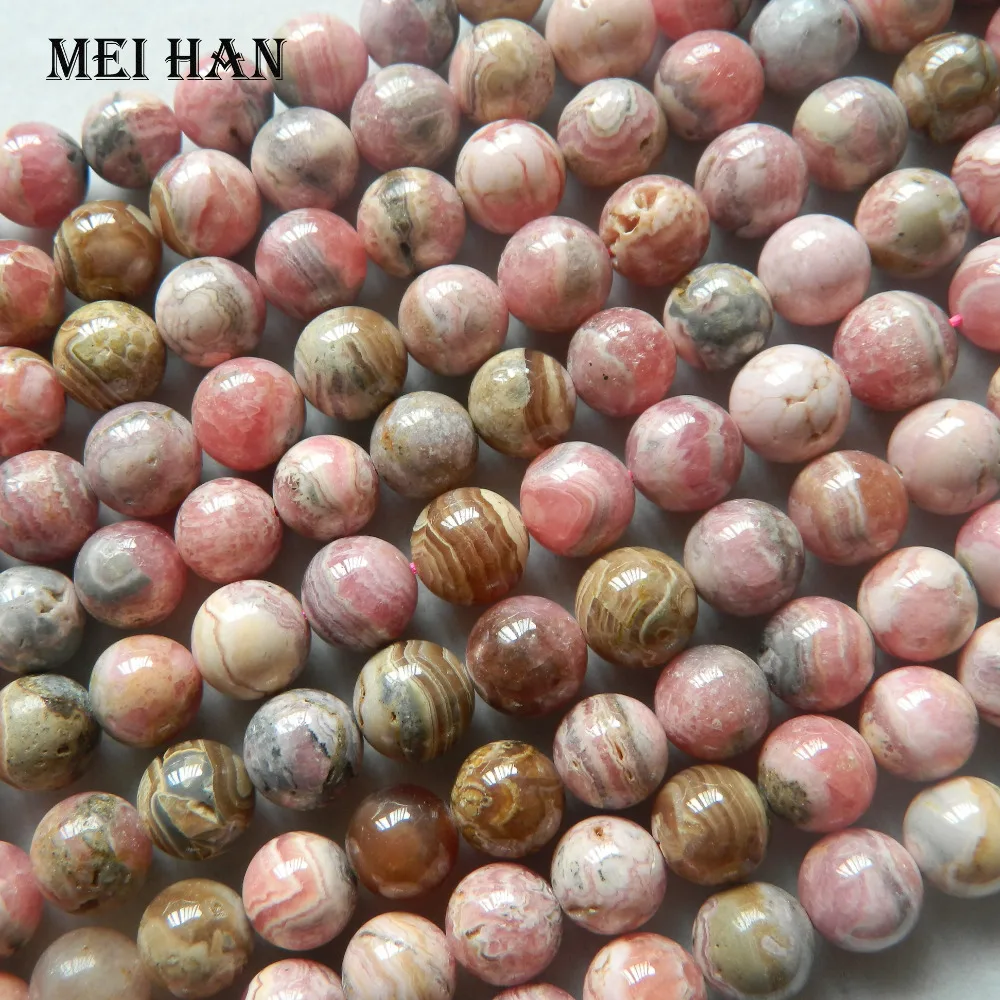 Meihan(37 бусин/прядь/75 г) 10-10,5 мм настоящий аргентинский Родохрозит Гладкие Круглые бусины для изготовления ювелирных изделий