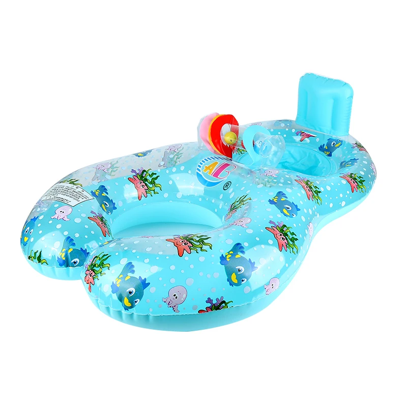 

Summer Mother Baby Safety Swim Float Ring PVC Swimming Circle Child Seat Rings Double Swimming Safe Inflatable Seat Raft