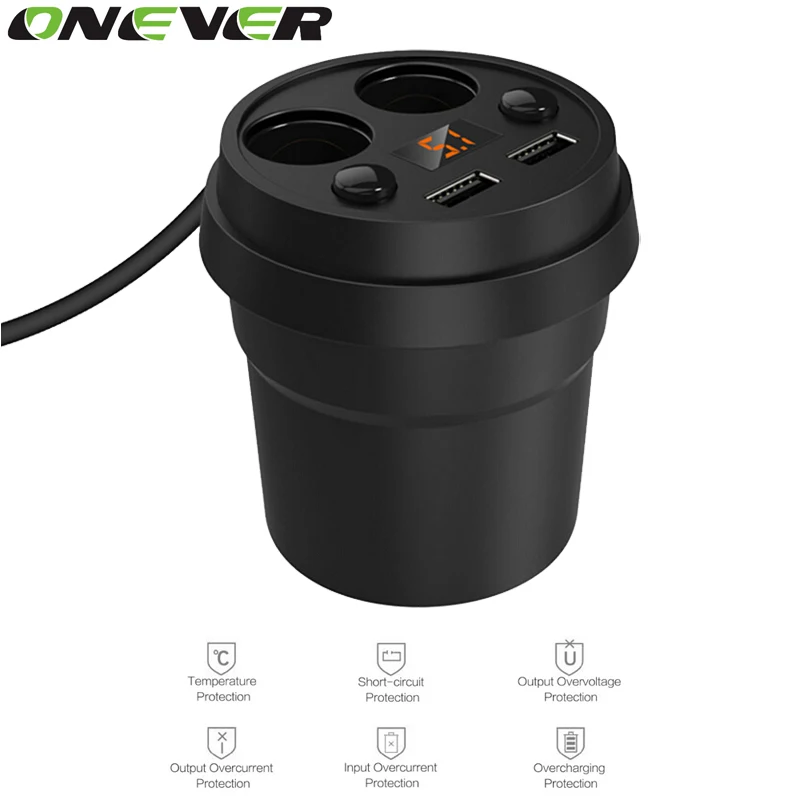 Onever 5V 3.1A устройство для автомобиля с двумя портами USB Зарядное 12 24V 2 Порты и