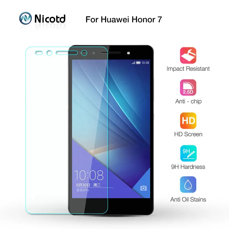 Никотд 2.5D 9H Премиум Закаленное стекло для Huawei Honor 7 5 2 дюйма защита экрана