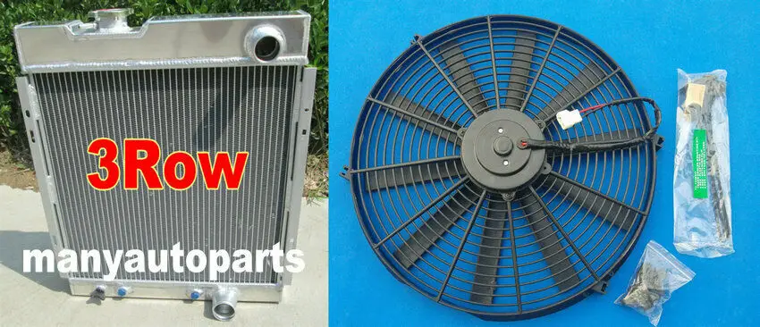 3 ряда Алюминий радиатора для Ford MUSTANG V8 289 302 Небесно 1964 1965 1966 + вентилятор|radiator