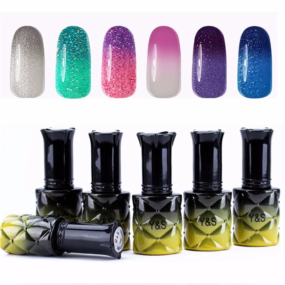Y & S 6 шт./лот Температура Изменение Цвета гель UV LED Soak off Гель Лак УФ Nail Art Набор|gel nail