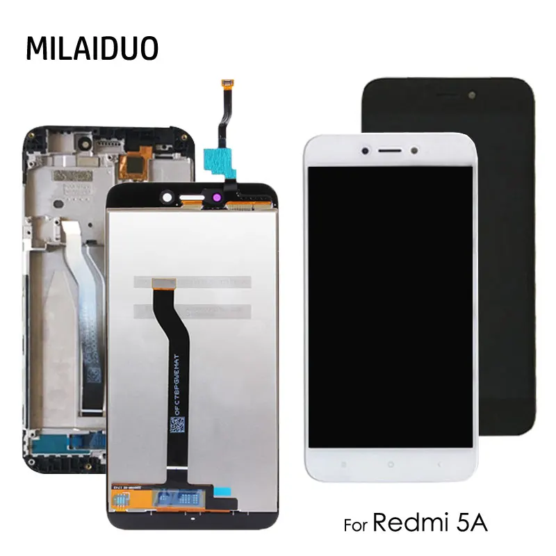 

5.0'' LCD Display For Redmi 5A LCD Touch Screen Digitizer Assembly Replacement Black White with Frame