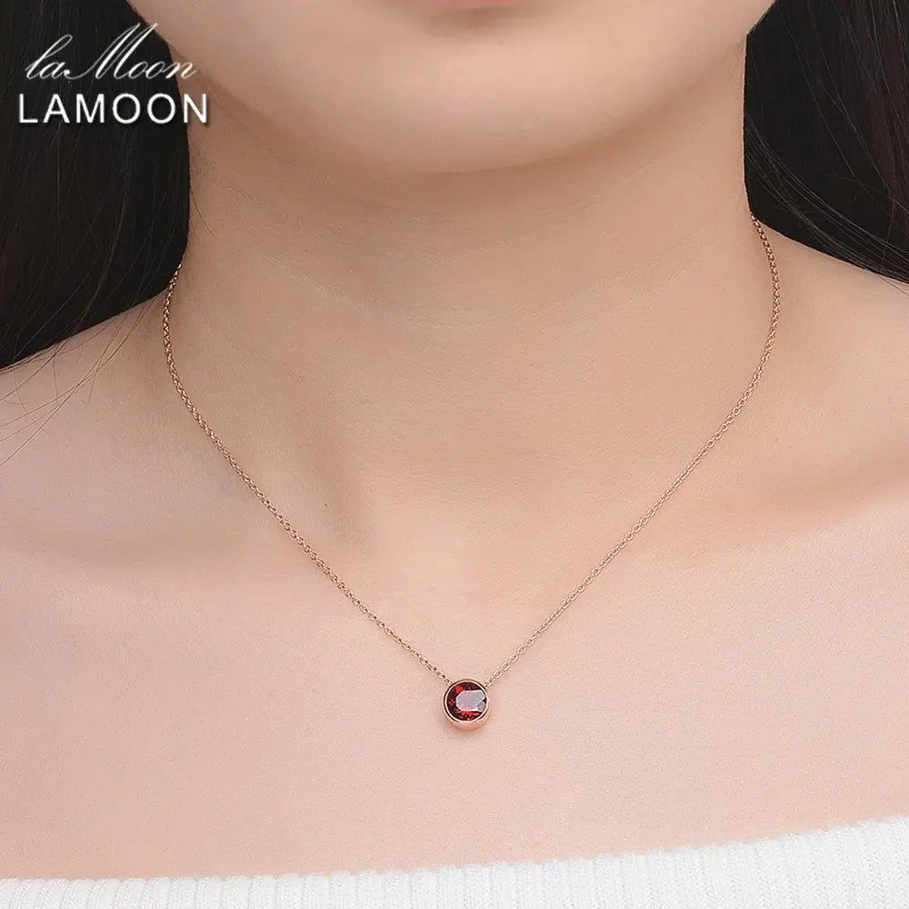Женское ожерелье из серебра 925 пробы с красным гранатом|necklace necklace|necklace simplenecklace