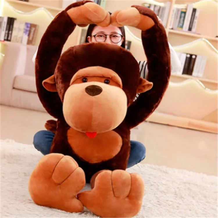 

1PC cartoon 80cm long arm orangutan plush toy plush soft-billed monkey diamond doll children's birthday gift Christmas gift