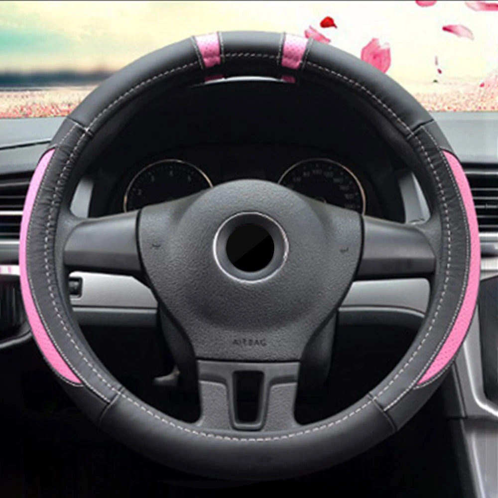 FLY5D 39cm 6 Clolor Skidproof Durable Car Steering Wheel Cover Ice Silk Leather Auto Covers Fit Most Cars Breathability | Автомобили и
