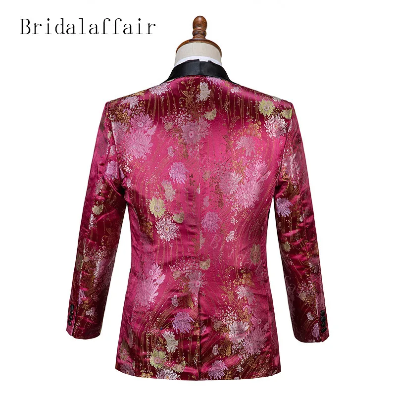 Элегантный дизайн Bridalaffair 2019 Fomral мужские костюмы из 3 частей формальный Красный