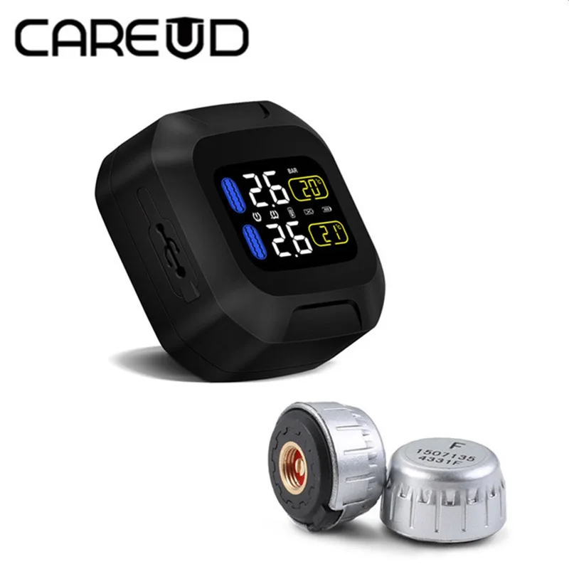 Оригинальный CAREUD беспроводной мотоцикл TPMS система контроля давления в шинах