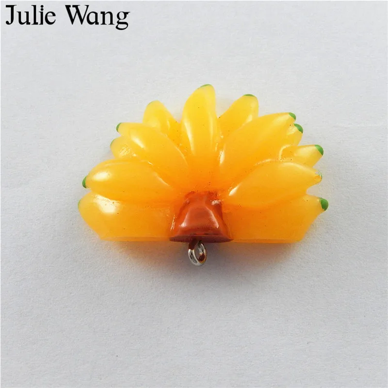 Julie Wang 5 шт. Подвеска из смолы в виде банана и фруктов для ожерелья подвески серьги