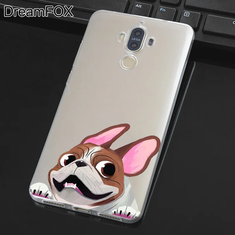 DREAMFOX L518 Cute Puppy Pug Soft TPU Silicone Case Cover For Huawei Mate Nova 2 9 10 20 30 Lite Pro Plus |