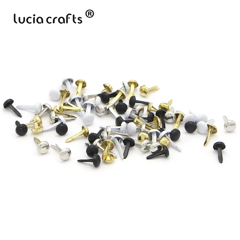 Lucia crafts 100 шт 6*12 мм металлический ремесленный круглый Скрапбукинг Украшение застежка Brads для декор обуви DIY аксессуары G0939