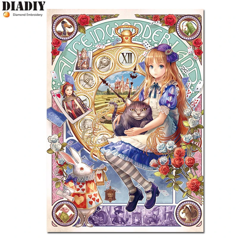 3D Diy Diamond Painting Handmade Cross Stitch Kit Embroidery 5D Mosaic Paste Anime girl Pattern | Дом и сад