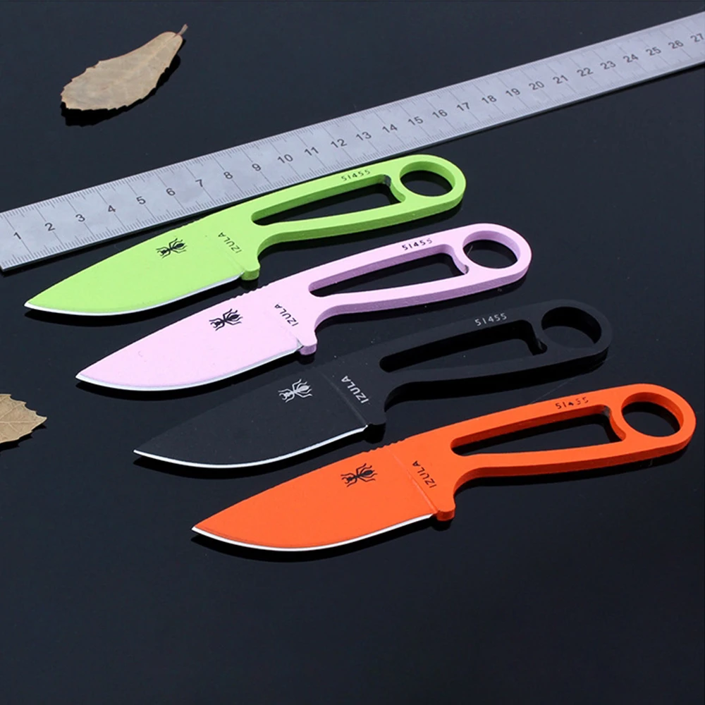 IZULA Карманный прямой нож с 440C стали боевые тактические ножи для выживания EDC
