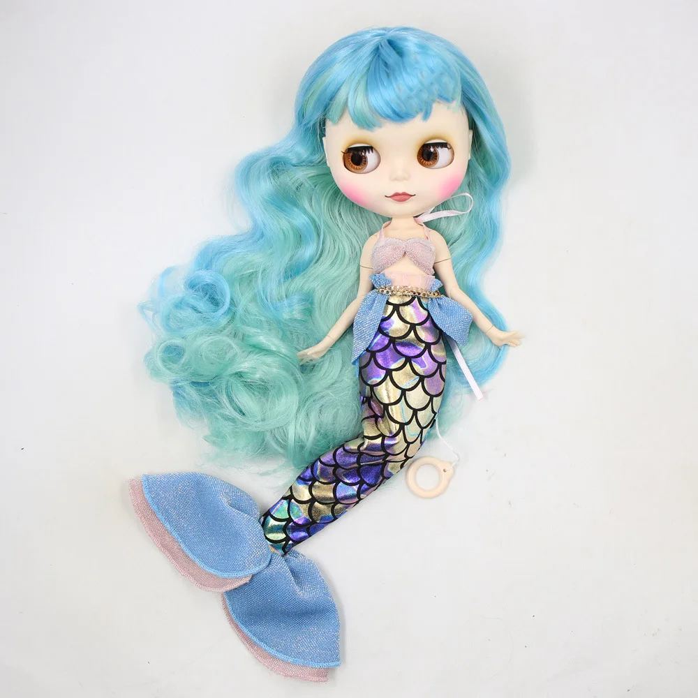 Наряд для blyth 1/6, Костюм Русалки с кукольным хвостом, кружевной розовый бюстгальтер, одежда принцессы русалки, подходит для ледяной личинки, подарок на тело