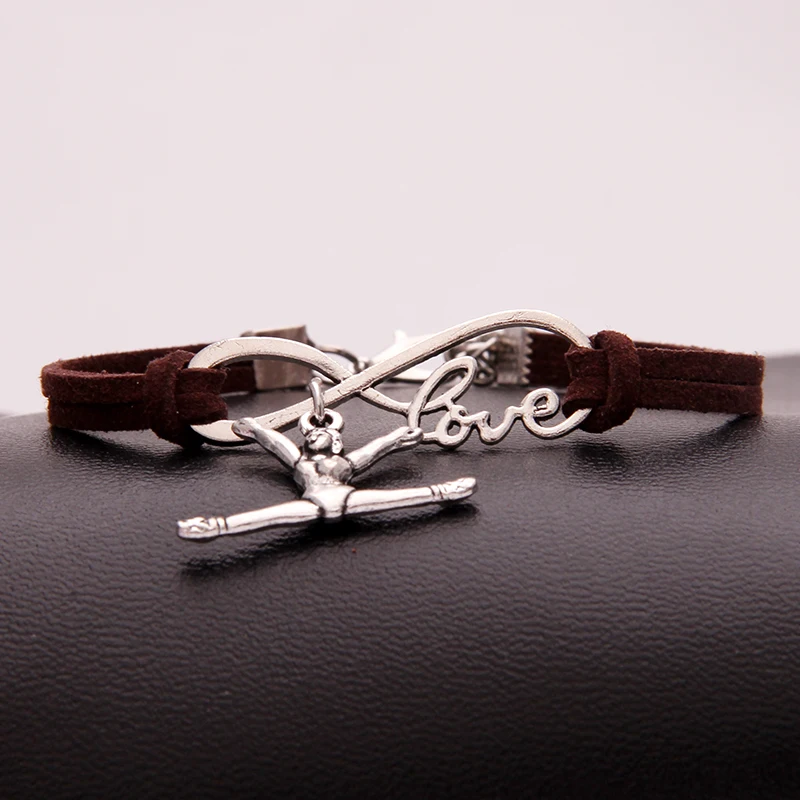 (12 шт./лот) спортивный браслет Infinity Love гимнастический ручной работы браслеты для