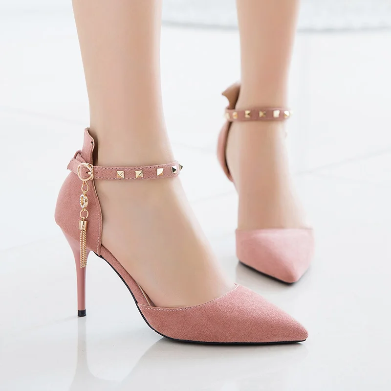 SLYXSH Women's shoes 2019 spring new with pointed spring spring wild shoes summer shallow mouth shoes