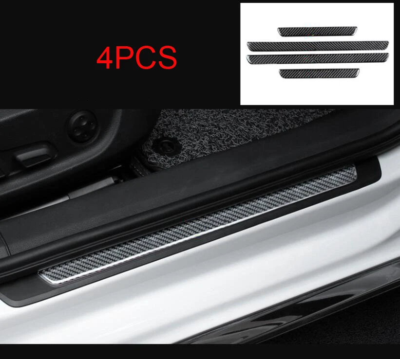 

For Audi A6L A7 2013-2018 Real Carbon Fiber 4PCS Slim Scuff Plate Door Sill Welcome Pedals Car Styling Auto Accessories