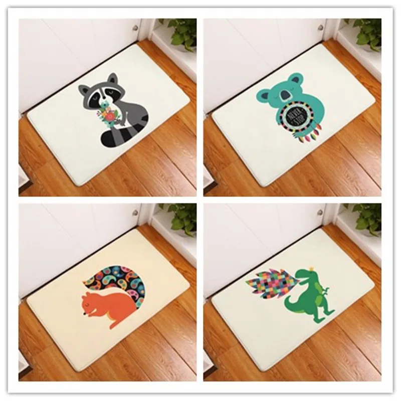 

Homing Anti-Slip Door Floor Mats Lovely Cartoon Fox Cat Bear Carpets Kitchen Rugs Dust Proof Bathroom Mats Home Decor Crafts