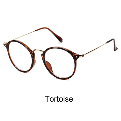Tortoise Двух часах Для женщин очки Рамка бренд Для мужчин, круглые очки, очки в стиле авиатор с прозрачными линзами, градусов Рассортированная по рецепту, оптические оправы для W3449 - Цвет оправы: Tortoise