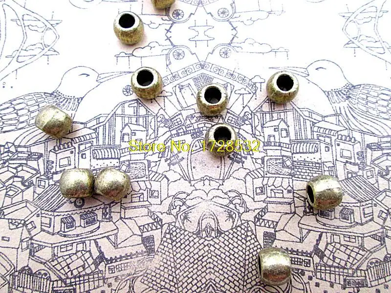 30 шт. бусины Античная бронзовая круглая металлическая бусина Подвески из бисера
