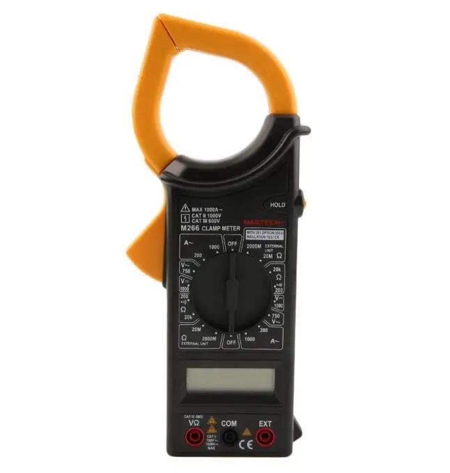 MASTECH M266 цифровой AC клещи AC/DC напряжение AC1000A Ток Сопротивление Частота тестер с измерением температуры