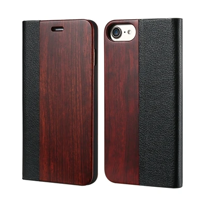 rosewood FLOVEME Натуральный Бамбуковый чехол из дерева и кожи для iPhone 11 Pro 6 6S 7 8 Plus откидной Чехол для iPhone XR X XS MAX 11Pro Max чехол Coque - Цвет: rosewood