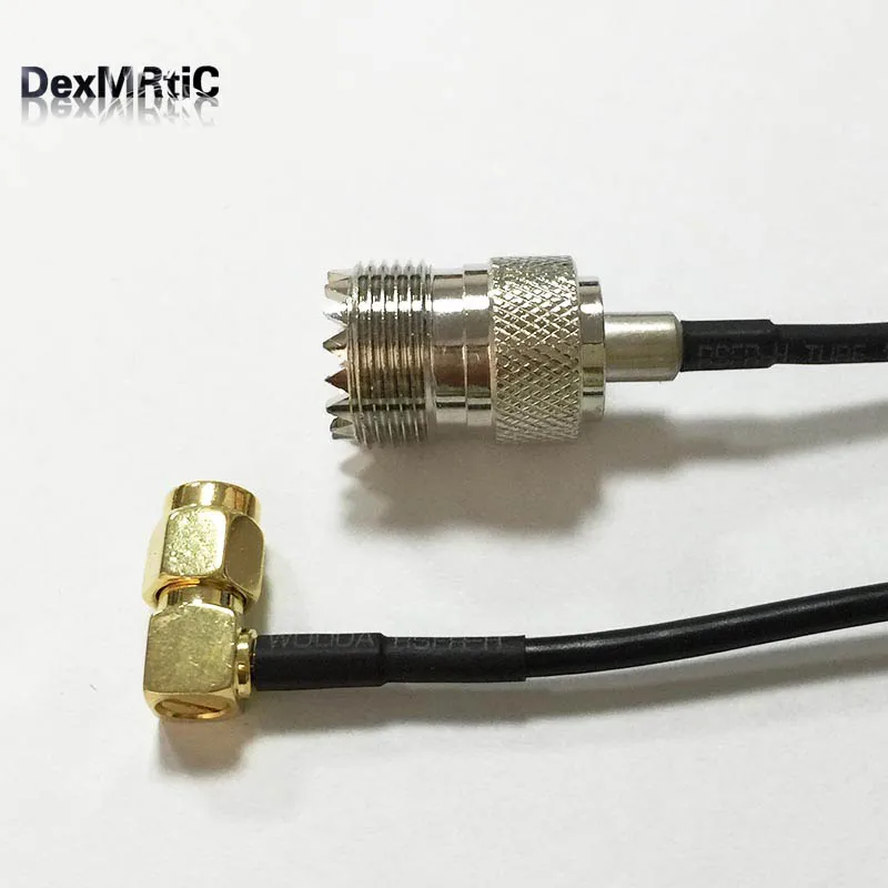 1 шт. НОВЫЙ УВЧ гнездовой разъем SO239 к SMA Штекерный прямоугольный Джампер кабель