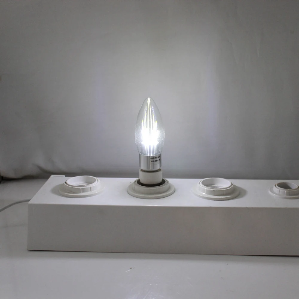 E14 C35 светодиодный лампы в форме свечи 12V 24V AC/DC 3W нити светильник 6 s люстра COB 360