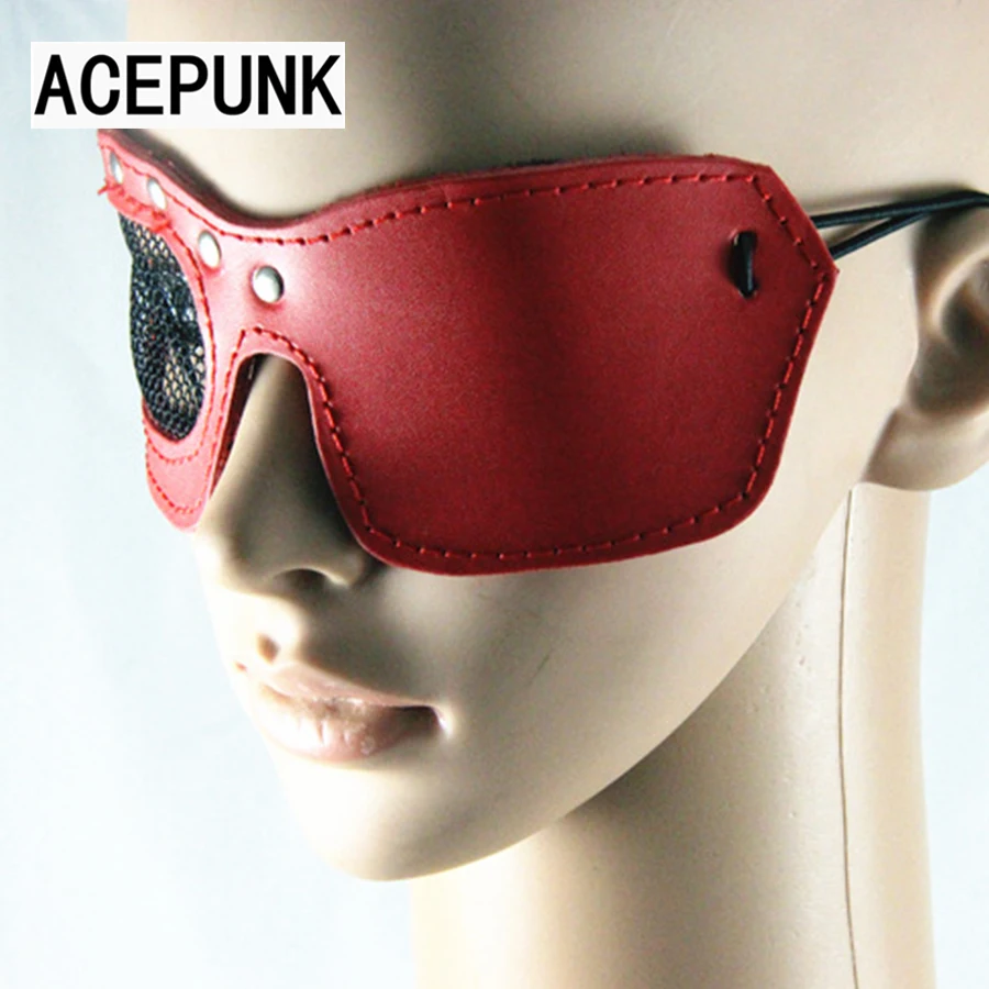 Модная крутая Мужская и Женская длинная красная кожаная маска в стиле панк-рок