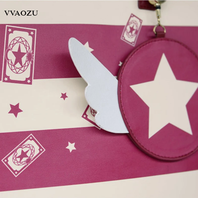 Cardcaptor искатель карт Sakura Косплей сумка на плечо женская PU JK школьный мультфильм сумка «лолита» с крылом кошелек