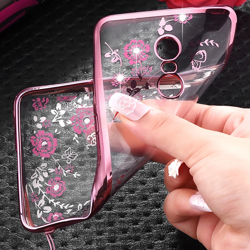 luxury Gold soft tpu phone back coque cover case for xiaomi redmi note 4 pro silicon silicone transparent diamond cases note4 |