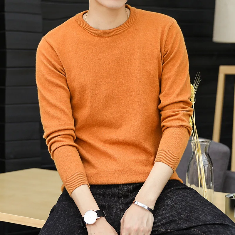 

Осенний мужской модный свитер, хлопковый свитер с круглым вырезом, пуловер, цвет