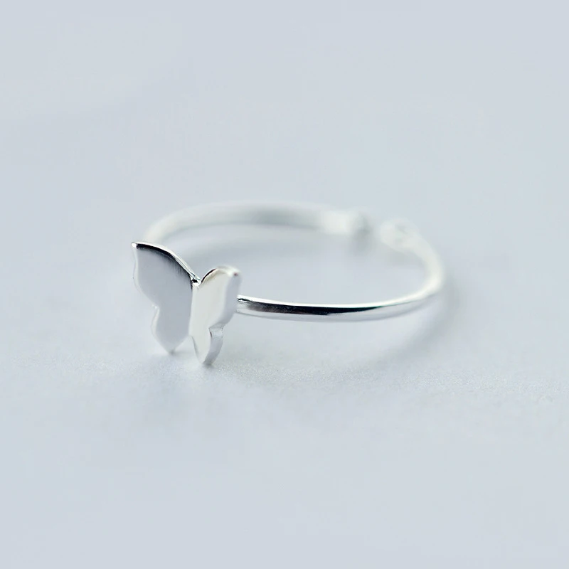 MloveAcc,, 925 S, Стерлинговое Серебро, модное ювелирное изделие, Бабочка, коктейльное кольцо, размер для девочек, детский Рождественский подарок, Прямая поставка