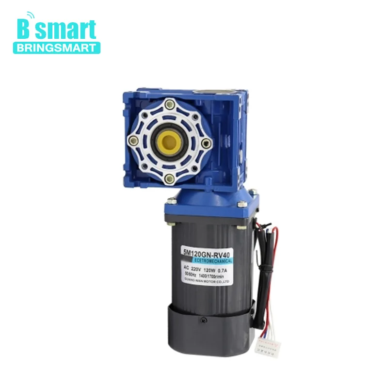 Фото Bringsmart 120 Вт червячный мотор редуктор 220 В AC с высоким крутящим моментом Bringsmart 120 Вт червячный мотор редуктор 220 В AC с высоким крутящим моментом