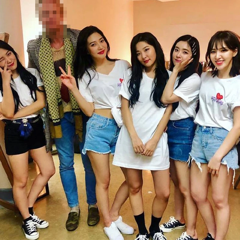 Kpop красный бархат концерт в футболка &quotКанада&quot REDMARE Seul Gi Ирен Yeri свободные